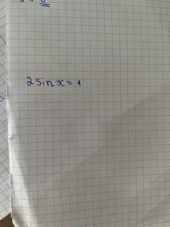 2 sin x = 1