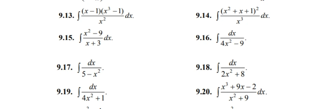 9.13. \int \frac{(x-1)(x^3-1)}{x^2} dx.