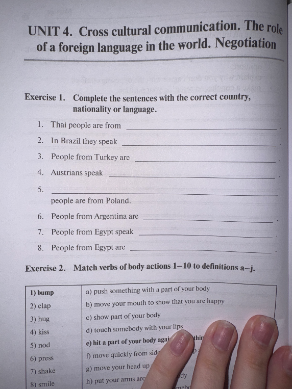 UNIT 4. Cross cultural communication. The role of a foreign language in the world. Negotiation