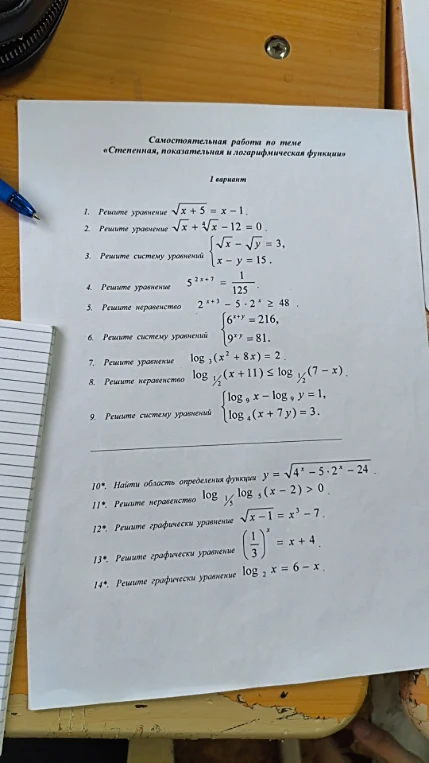 Решите уравнение $\sqrt{x+5} = x-1$.