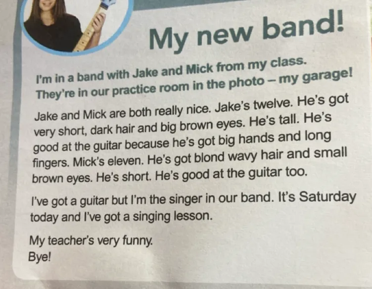 My new band! I'm in a band with Jake and Mick from my class.