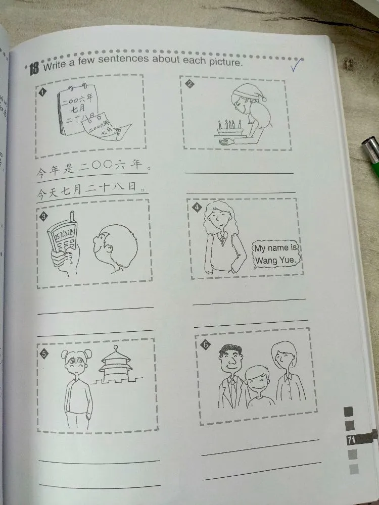 Write a few sentences about each picture.