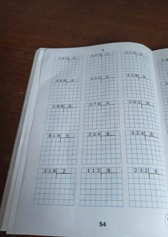 265 : 5, 665 : 7, 225 : 9, 368 : 4, 300 : 4, 459 : 9, 198 : 6, 276 : 4, 261 : 9, 815 : 5, 234 : 6, 324 : 6, 318 : 2, 112 : 8, 232 : 8
