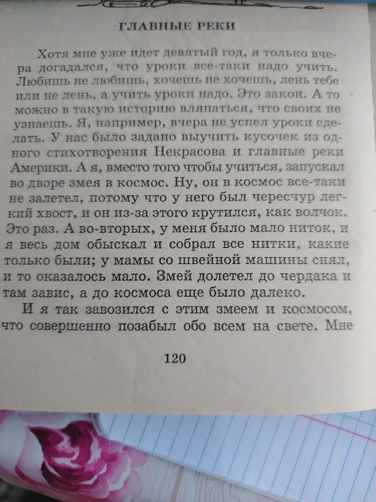 ГЛАВНЫЕ РЕКИ Хотя мне уже идет девятый год, я только вчера догадался, что уроки все-таки надо учить.