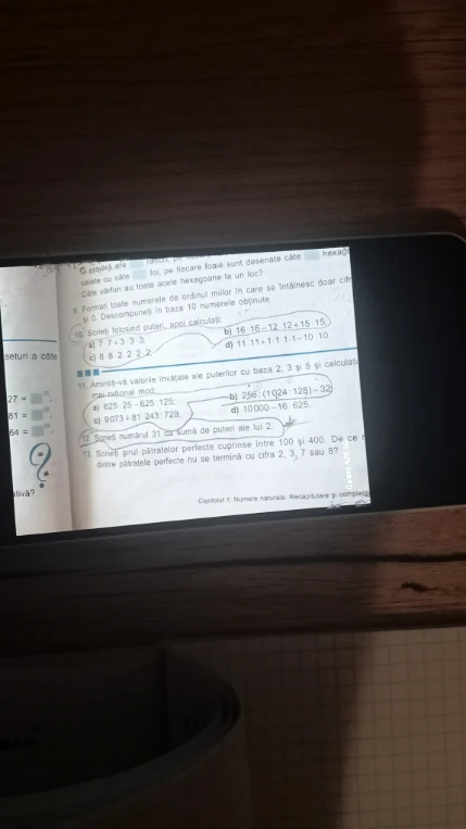 Scrieți folosind puteri, apoi calculați