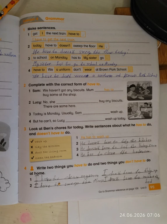 Make sentences. 1 get I the next train have to .