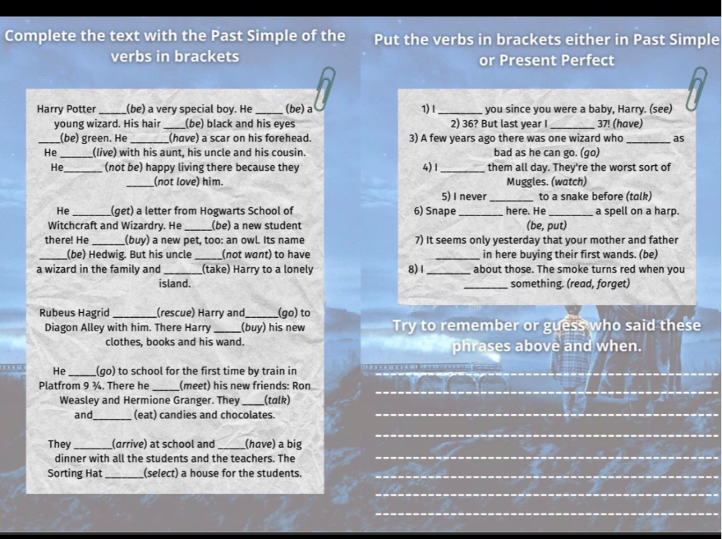 Complete the text with the Past Simple of the verbs in brackets