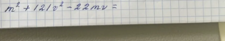 m^2 + 121v^2 - 22mv =