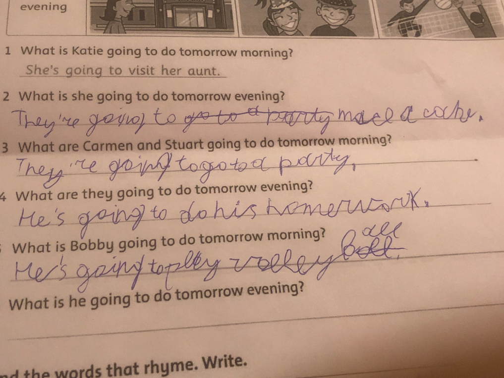 What is Katie going to do tomorrow morning?