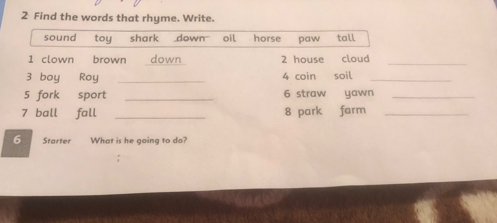 Find the words that rhyme. Write.