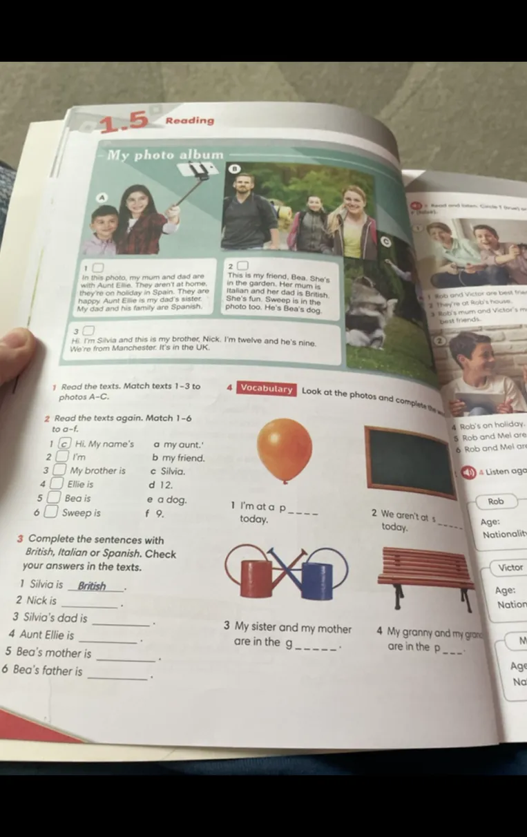 Read the texts. Match texts 1-3 to photos A-C.