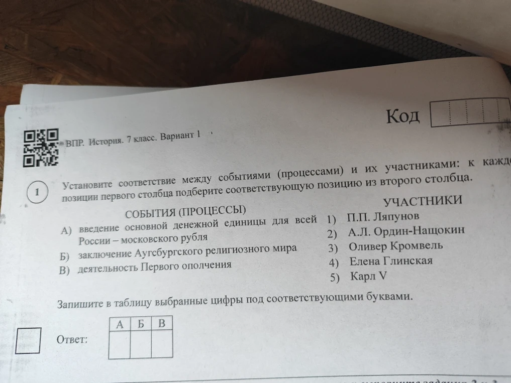 Установите соответствие между событиями (процессами) и их участниками: к каждой позиции первого столбца подберите соответствующую позицию из второго столбца.