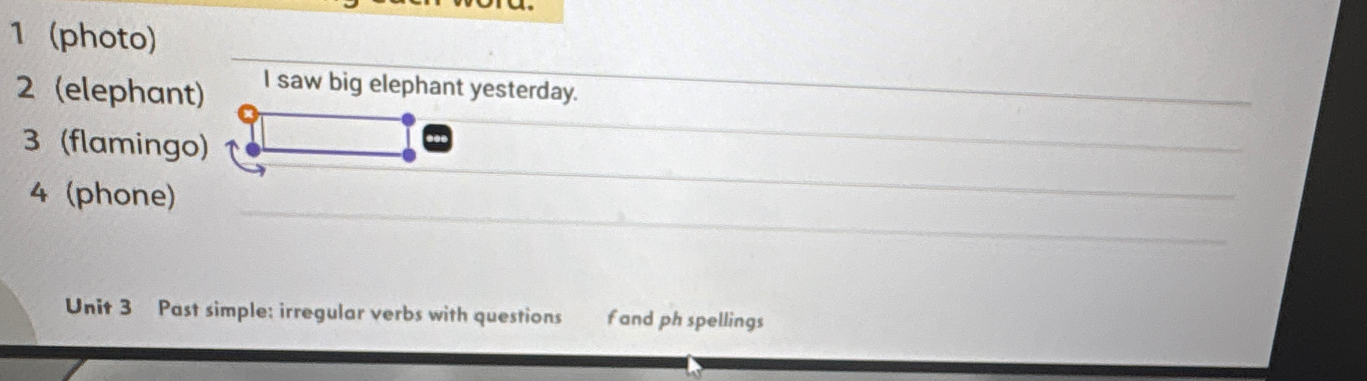 Write a sentence for each word.