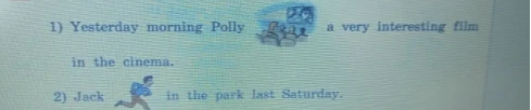 1) Yesterday morning Polly a very interesting film in the cinema.