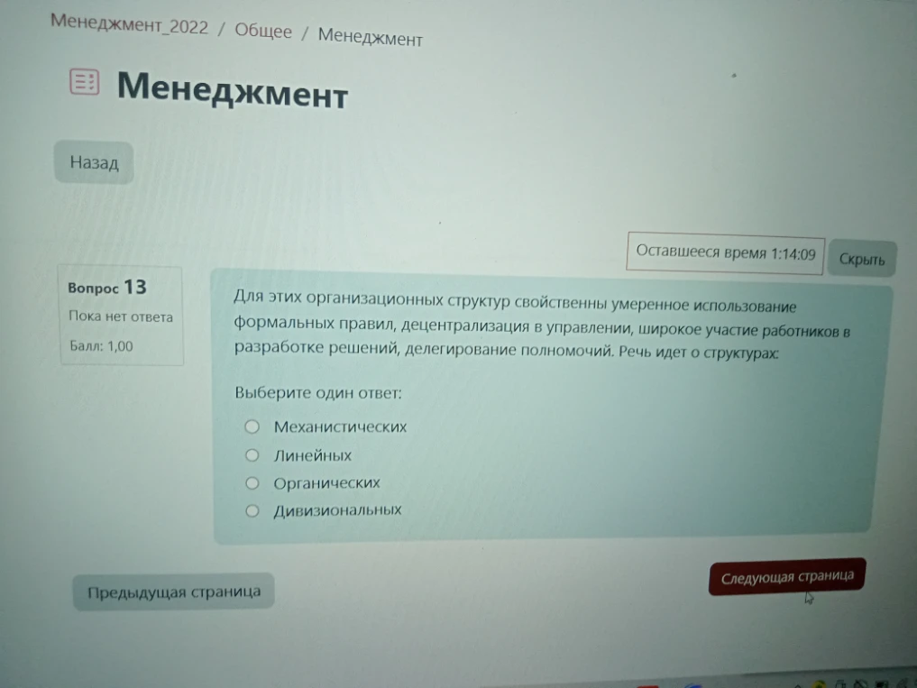 Для этих организационных структур свойственны умеренное использование формальных правил, децентрализация в управлении, широкое участие работников в разработке решений, делегирование полномочий. Речь идет о структурах: