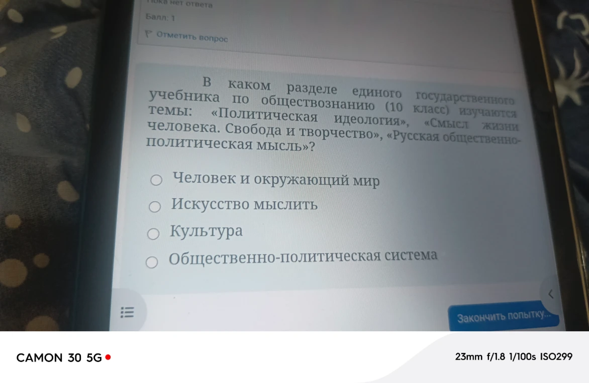 В каком разделе единого государственного учебника по обществознанию (10 класс) изучаются темы: «Политическая идеология», «Смысл жизни человека. Свобода и творчество», «Русская общественно-политическая мысль»?