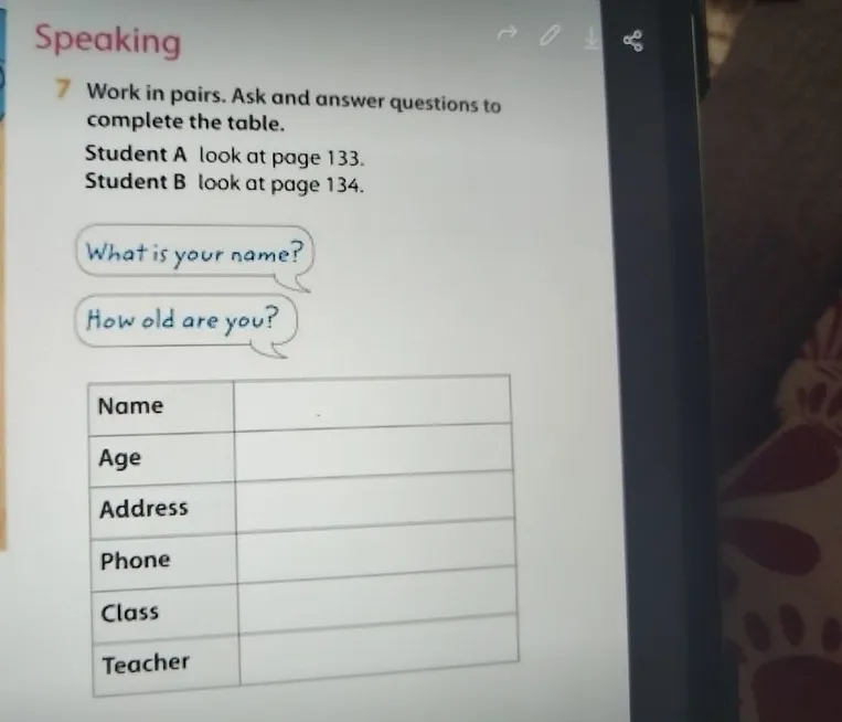 Work in pairs. Ask and answer questions to complete the table.