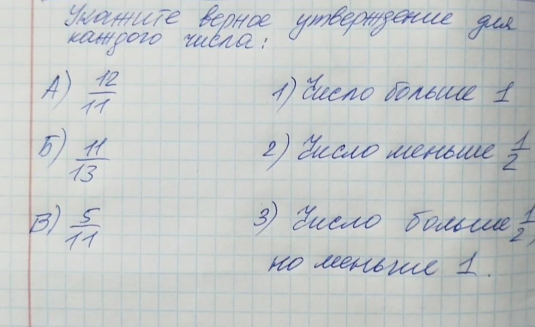 Укажите верное утверждение для каждого числа: