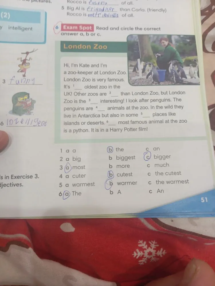 Exam Spot Read and circle the correct answer a, b or c.