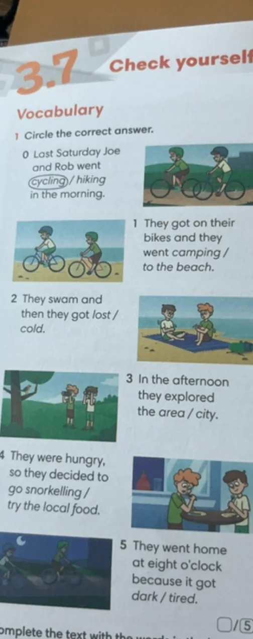 3.7 Check yourself Vocabulary 1 Circle the correct answer.