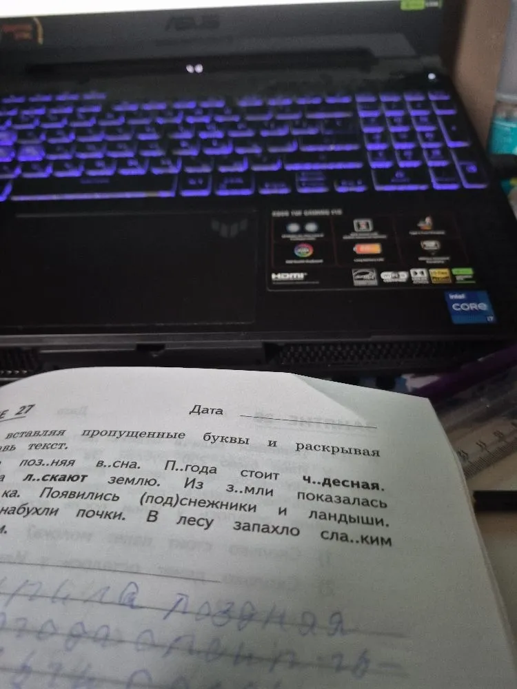 вставляя пропущенные буквы и раскрывая скобки, спишите текст.