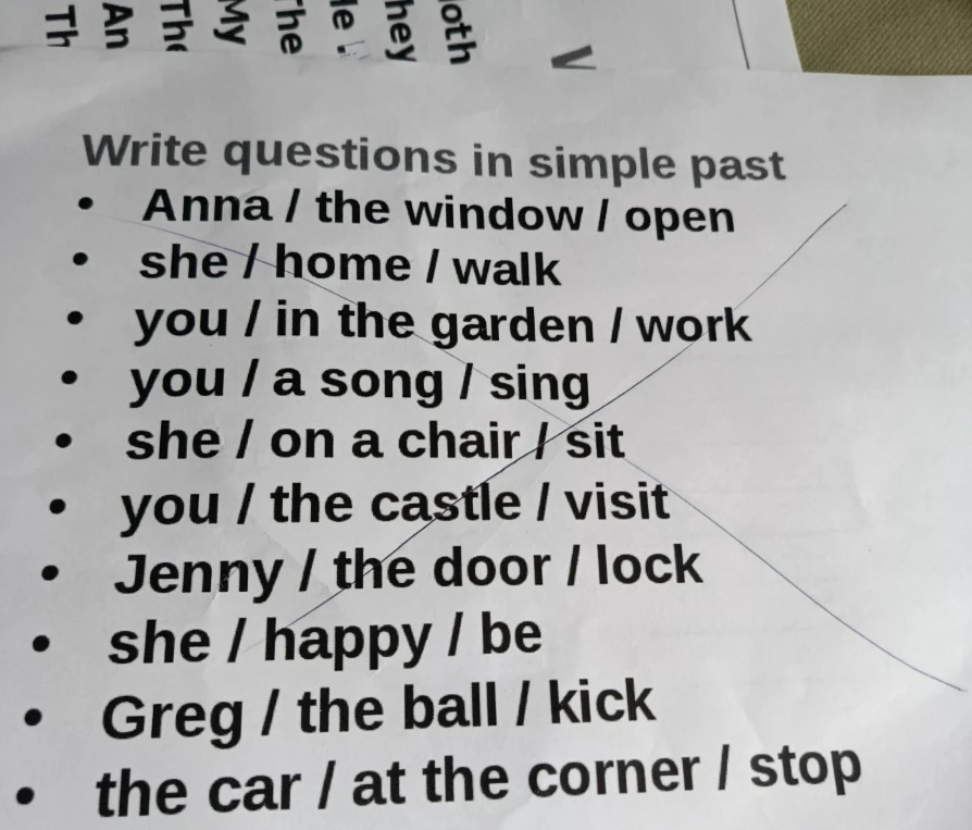Write questions in simple past