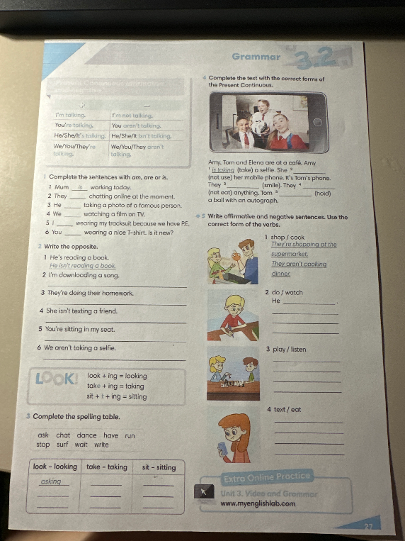Complete the sentences with am, are or is.