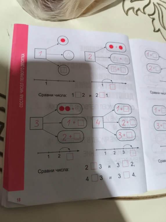 Сравни числа: 1 □ 2 и 2 □ 1.