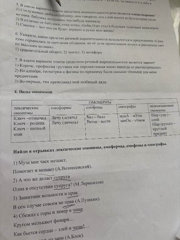 5. В каком варианте ответа средством выразительности речи является олицетворение?