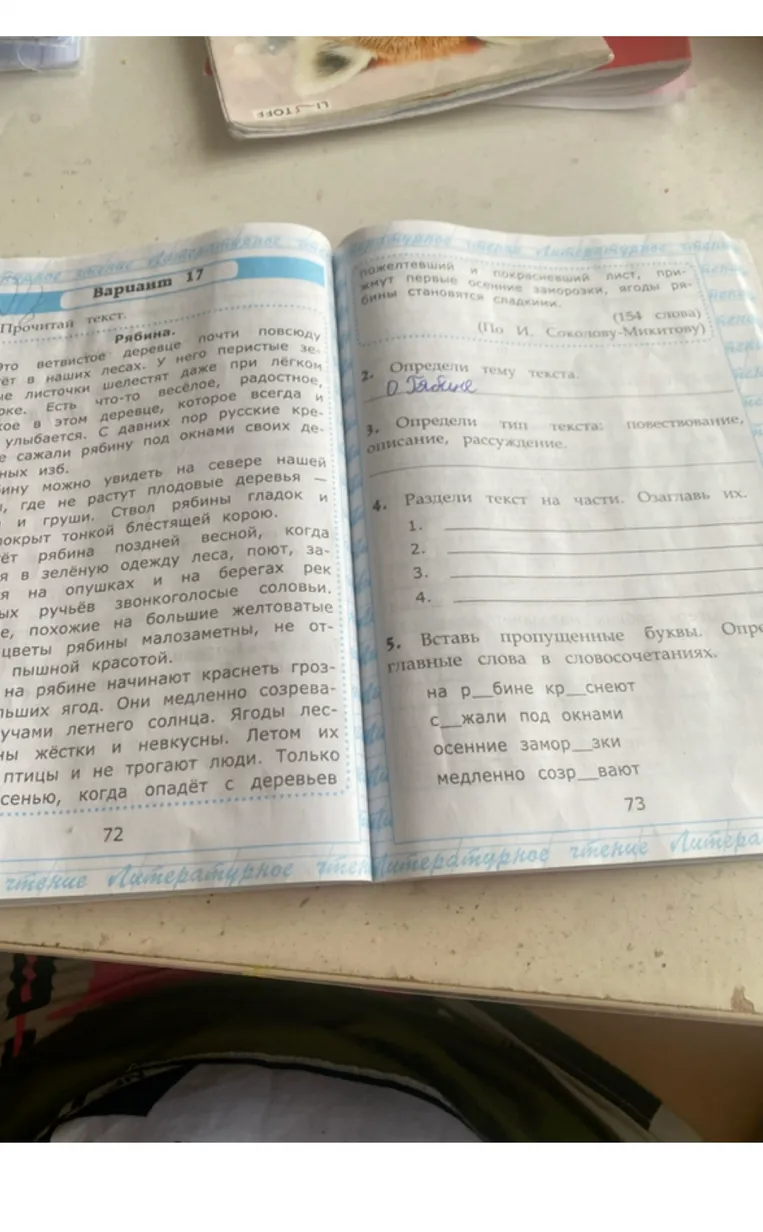 Определи тип текста: повествование, описание, рассуждение.