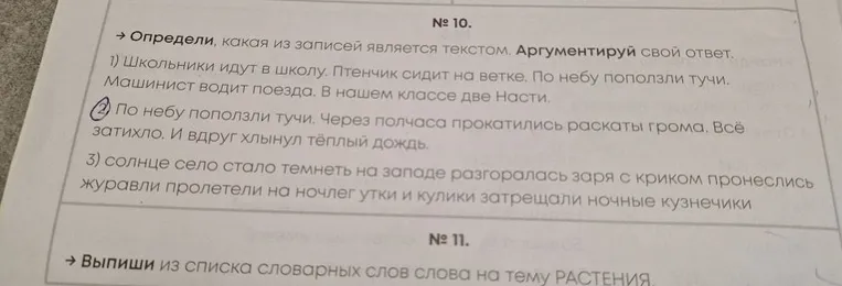 Определи, какая из записей является текстом. Аргументируй свой ответ.