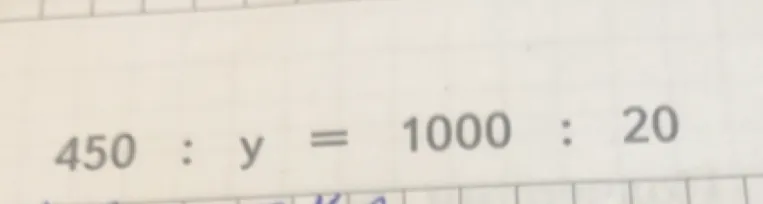 450 : y = 1000 : 20