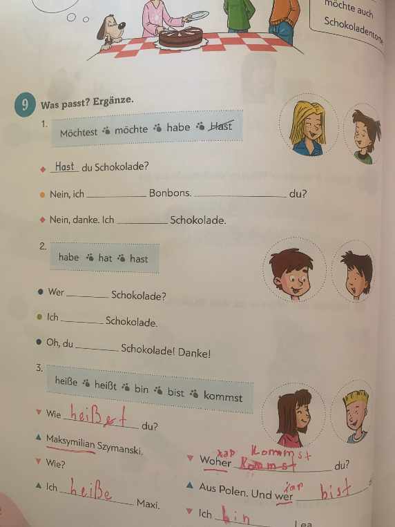 Was passt? Ergänze.