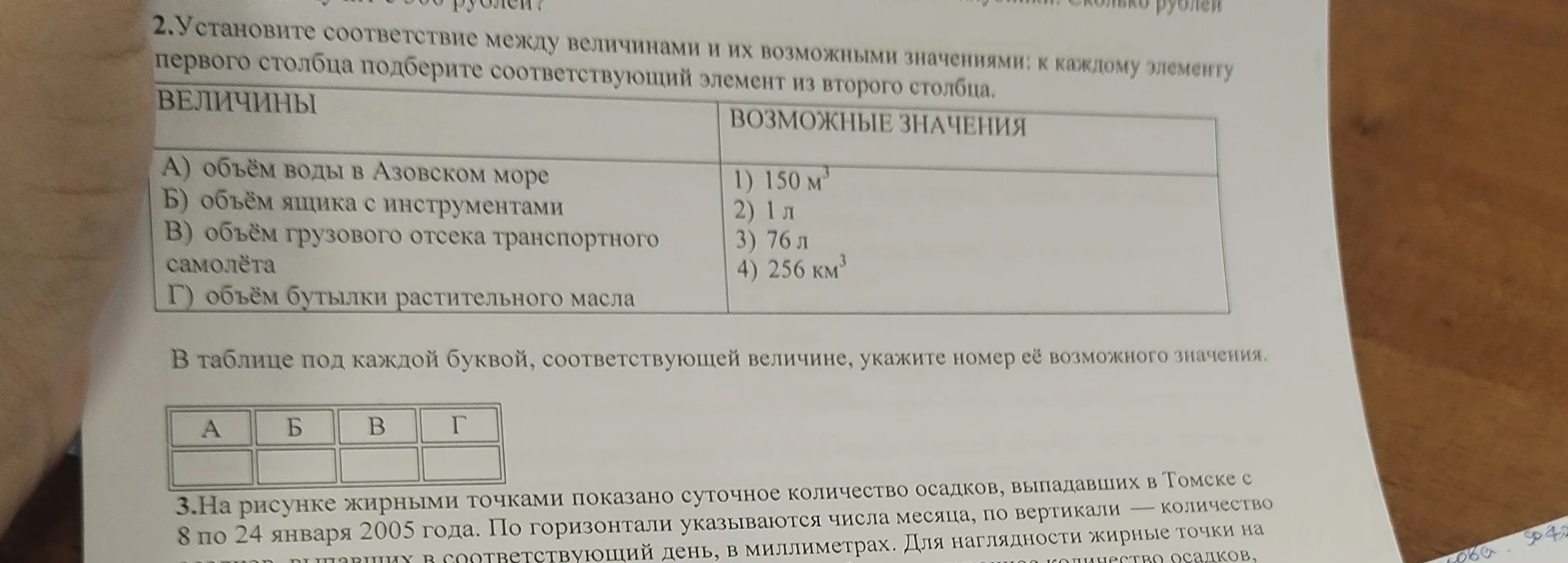 Установите соответствие между величинами и их возможными значениями: к каждому элементу первого столбца подберите соответствующий элемент из второго столбца.