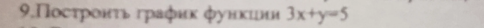 9. Построить график функции 3x+y=5