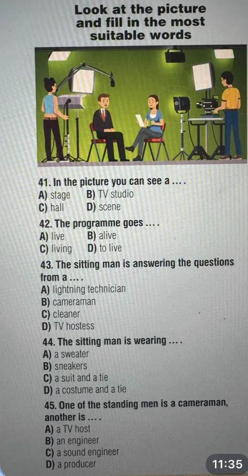 Look at the picture and fill in the most suitable words