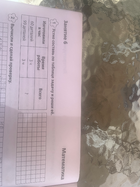 Устно составь по таблице задачу и реши её.