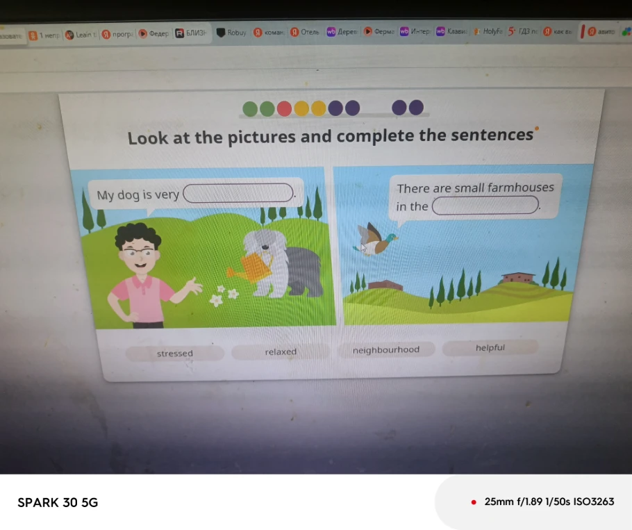 Look at the pictures and complete the sentences