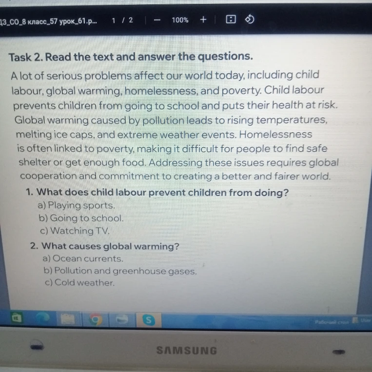 Task 2. Read the text and answer the questions.