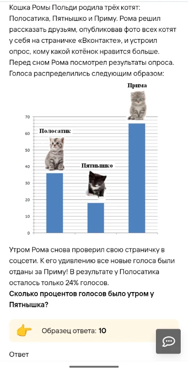 Кошка Ромы Польди родила трёх котят: Полосатика, Пятнышко и Приму.