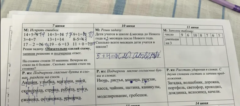 Дети учатся в школе 4 месяца до Нового года и 5 месяцев после Нового года. Сколько всего месяцев дети учатся в школе?