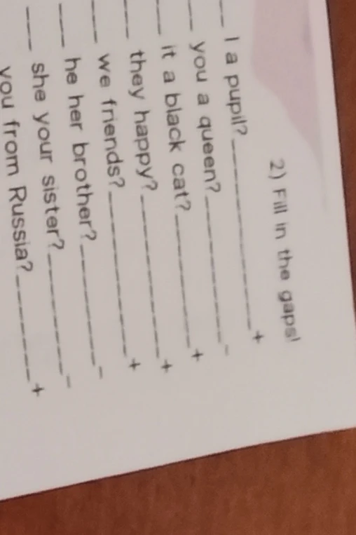 2) Fill in the gaps!