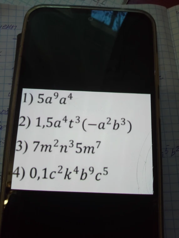 1) 5a^9a^4
