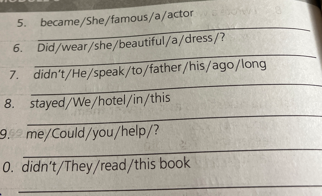 Complete the sentences