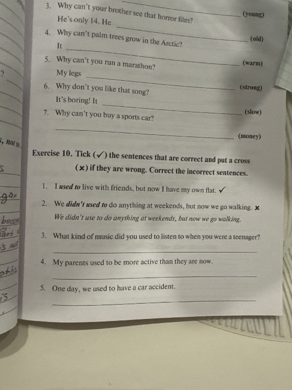 3. Why can't your brother see that horror film? (young)