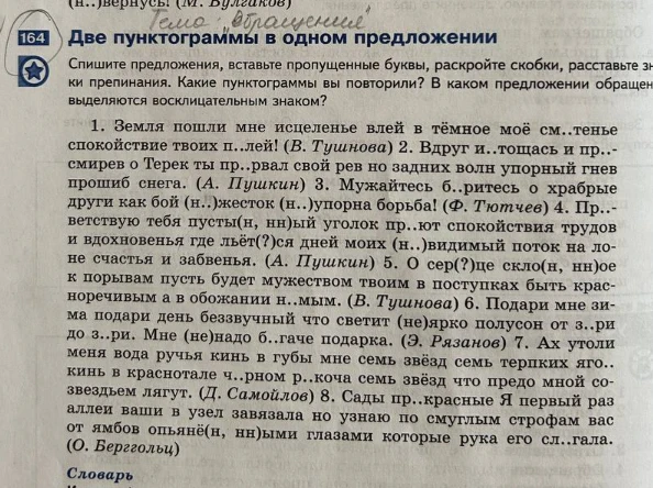 Спишите предложения, вставьте пропущенные буквы, раскройте скобки, расставьте знаки препинания. Какие пунктограммы вы повторили? В каком предложении обращение выделяются восклицательным знаком?