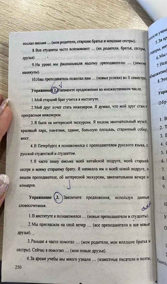 Напишите предложения во множественном числе.