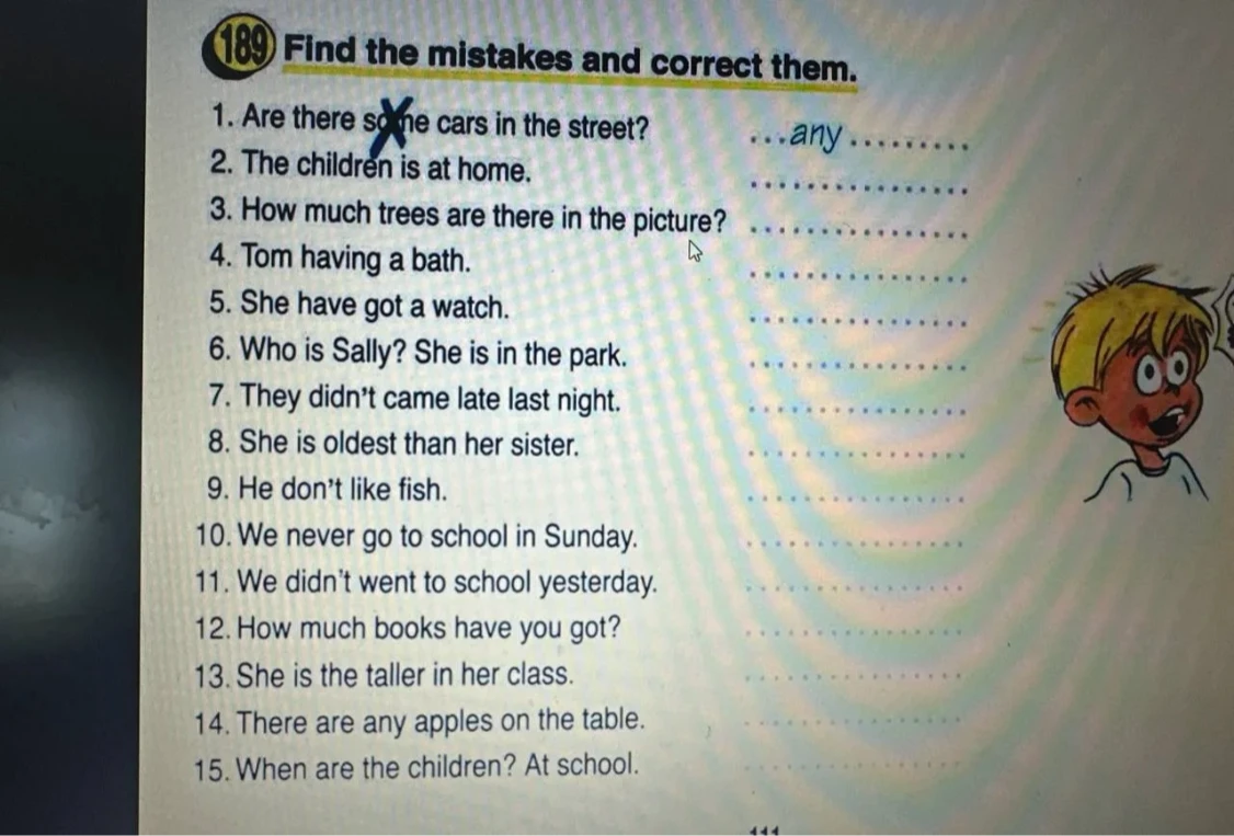 Find the mistakes and correct them.