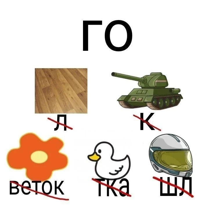 ГО + Л (пол) + О (танк) + С (шлем)