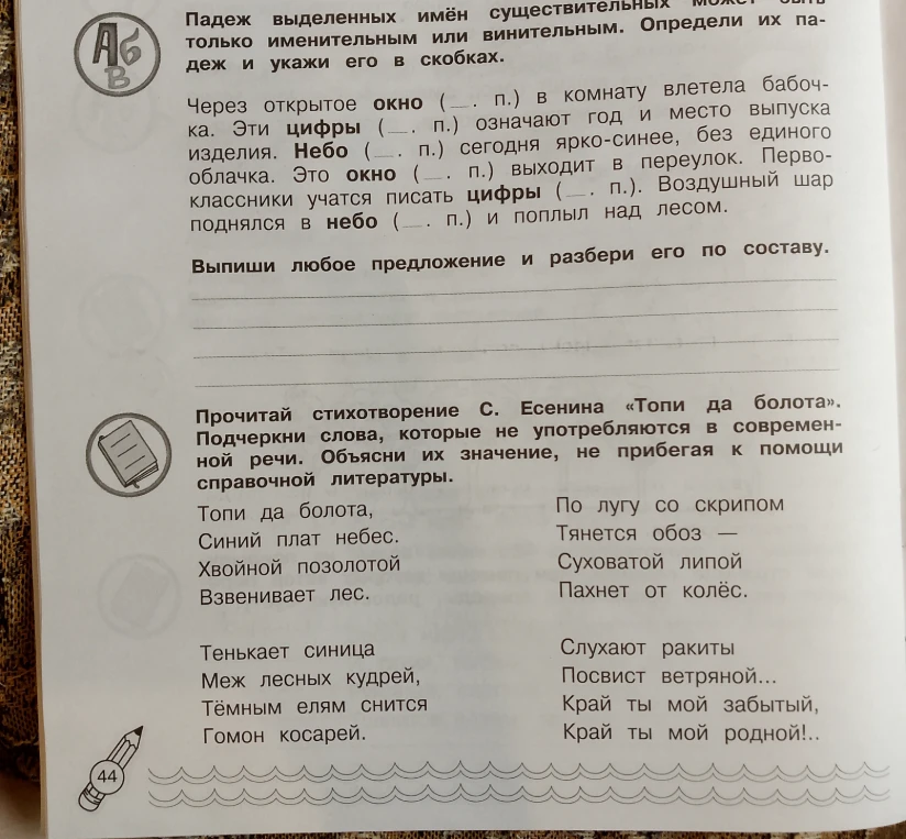 Падеж выделенных имён существительных может быть только именительным или винительным. Определи их падеж и укажи его в скобках.